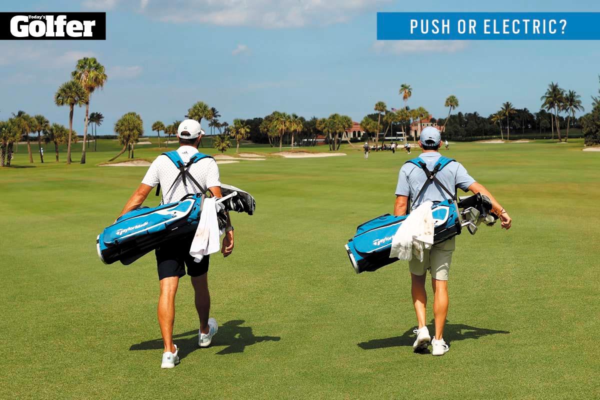 If professional golfers don't carry their clubs, why would you?