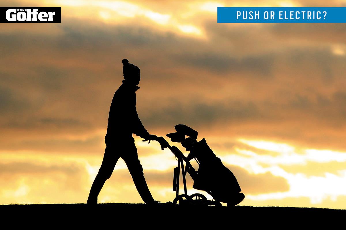 A golf trolley could benefit your health and scores. A golf trolley could benefit your health and scores.