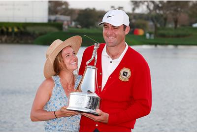 Scottie Scheffler and his wife Meredith Scudder at the Arnold Palmer Invitational in 2022