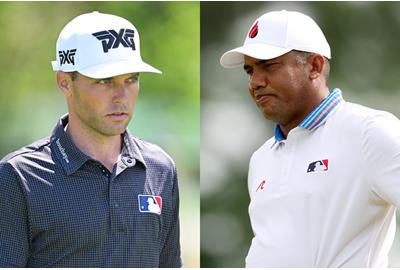 Eric Cole and Jhonattan Vegas are among the PGA Tour players who wear an MLB logo on their shirts.