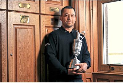 Xander Schauffele with The Claret Jug after his win at Royal Troon in 2024