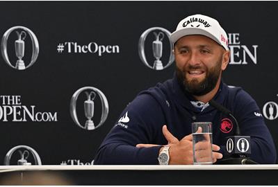 Jon Rahm speaking to the media ahead of the 2025 Open Championship